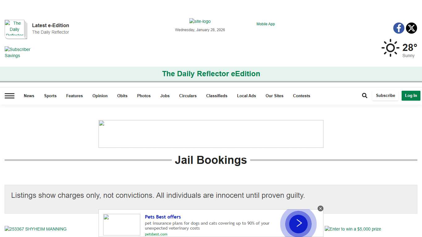 Jail Bookings reflector.com
